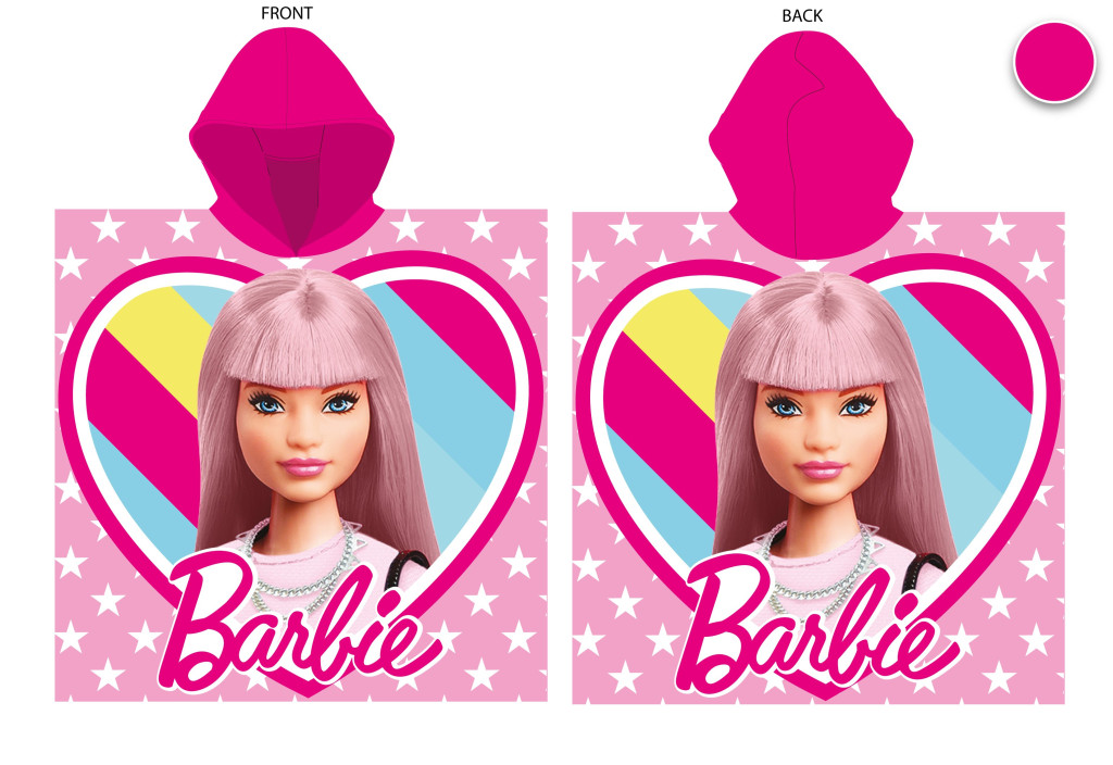 Barbie Kids Hooded Beach Towel Poncho