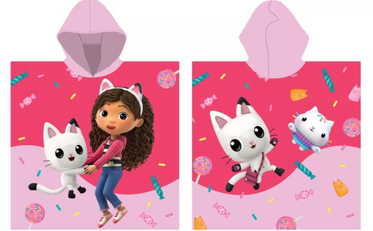 Gabby’s Dollhouse Kids Hooded Beach Towel Poncho