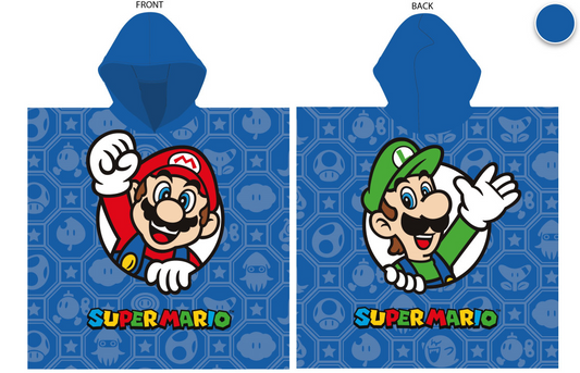 Super Mario Kids Hooded Beach Towel Poncho